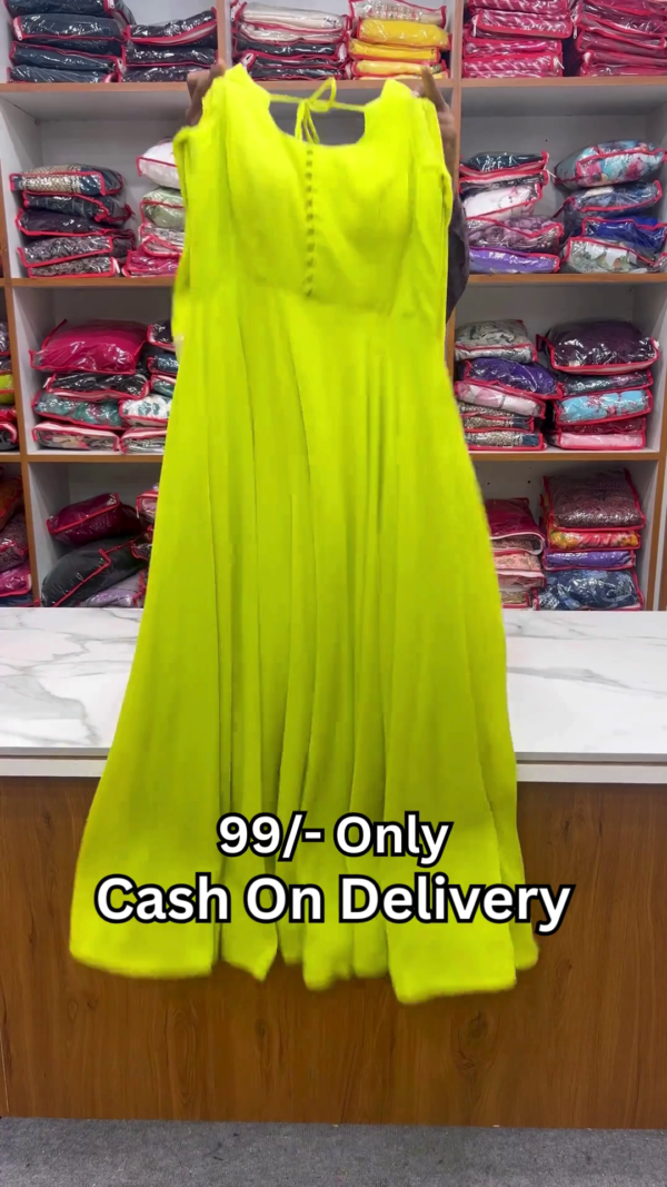 bright colour printed anarkali kurti set - Image 2