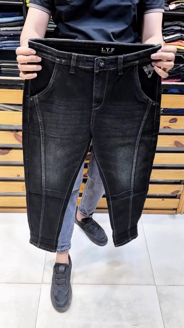 Men’s Panel-Stitched Tapered Denim – Street-Ready Vibes 👖 - Image 2