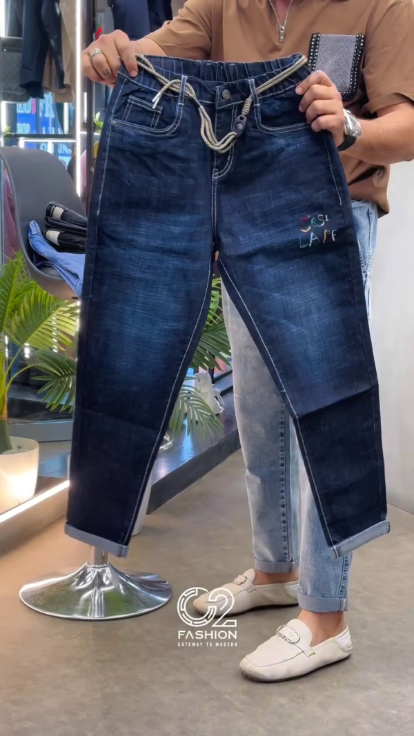 Men’s Denim Cargo Jeans with GTR Patch – Urban Street Style 🧢 - Image 2