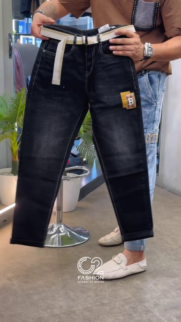 Men’s Denim Cargo Jeans with GTR Patch – Urban Street Style 🧢 - Image 4