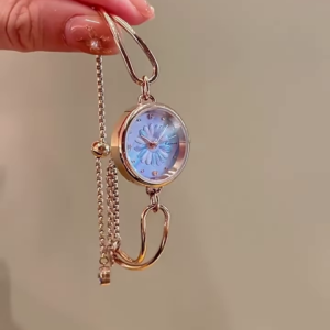 "Blossom Charm: Floral Dial Bracelet Watch for Women"