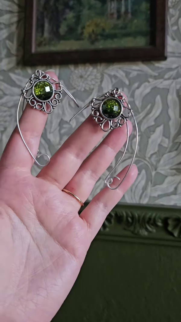 Fantasy Green Gem Fairy Wing Hair Comb" - Image 4
