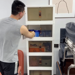 📦 Title: “Stylish Storage, Seamless Living – The Clear Door Cabinet Solution!”
