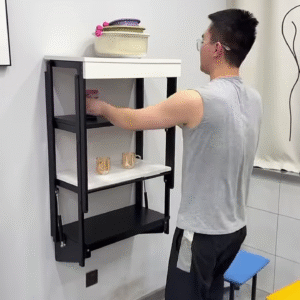 “Foldable Wall-Mounted Table – Space Saver Magic!”