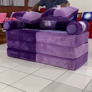 Cuteness Meets Comfort – The Ultimate Plush Sofabed 🐰💜🍓