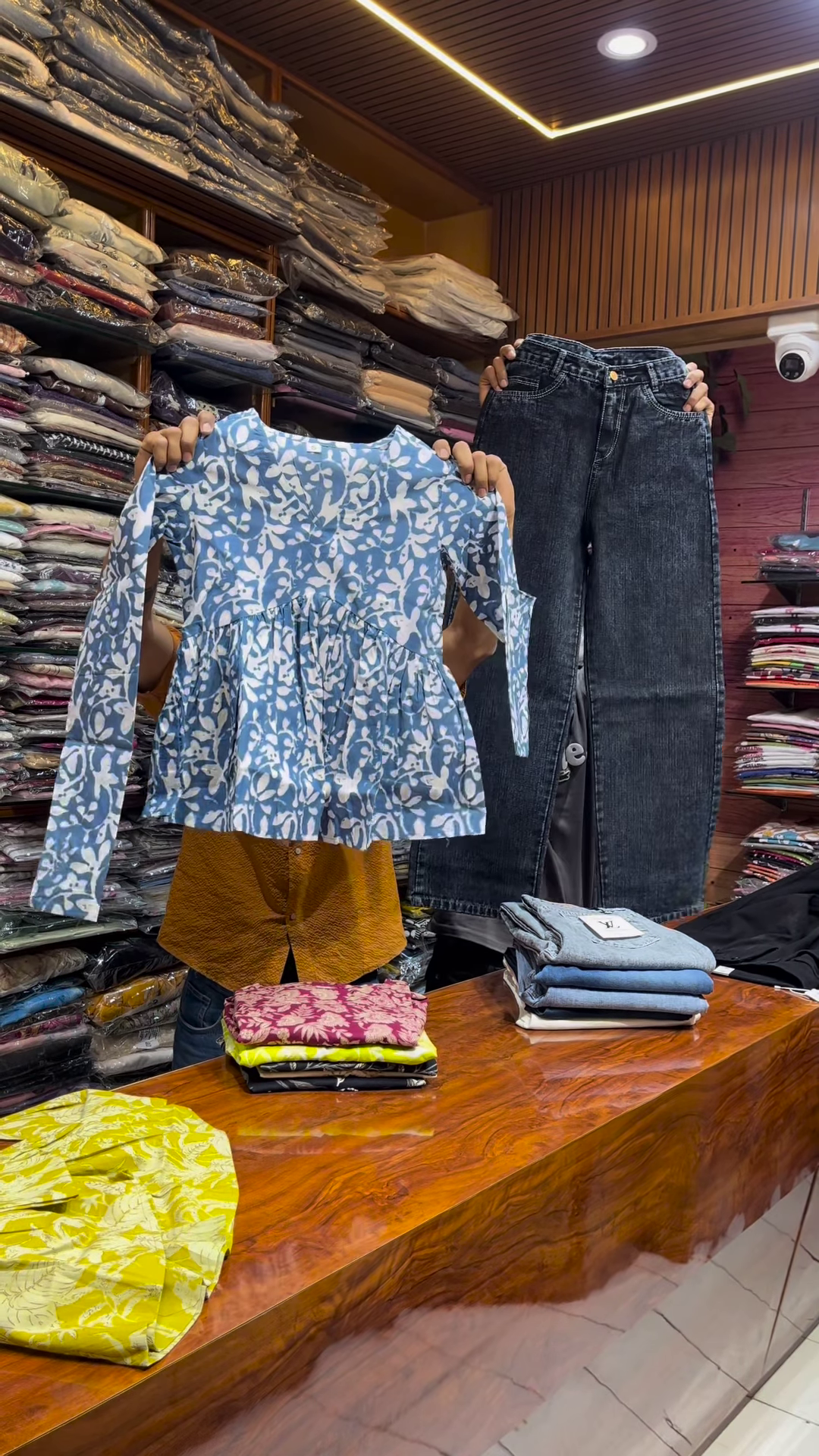 Black Floral Peplum Top with White Straight Pants – Chic Casual Co-Ord Set for Everyday Elegance - Image 5