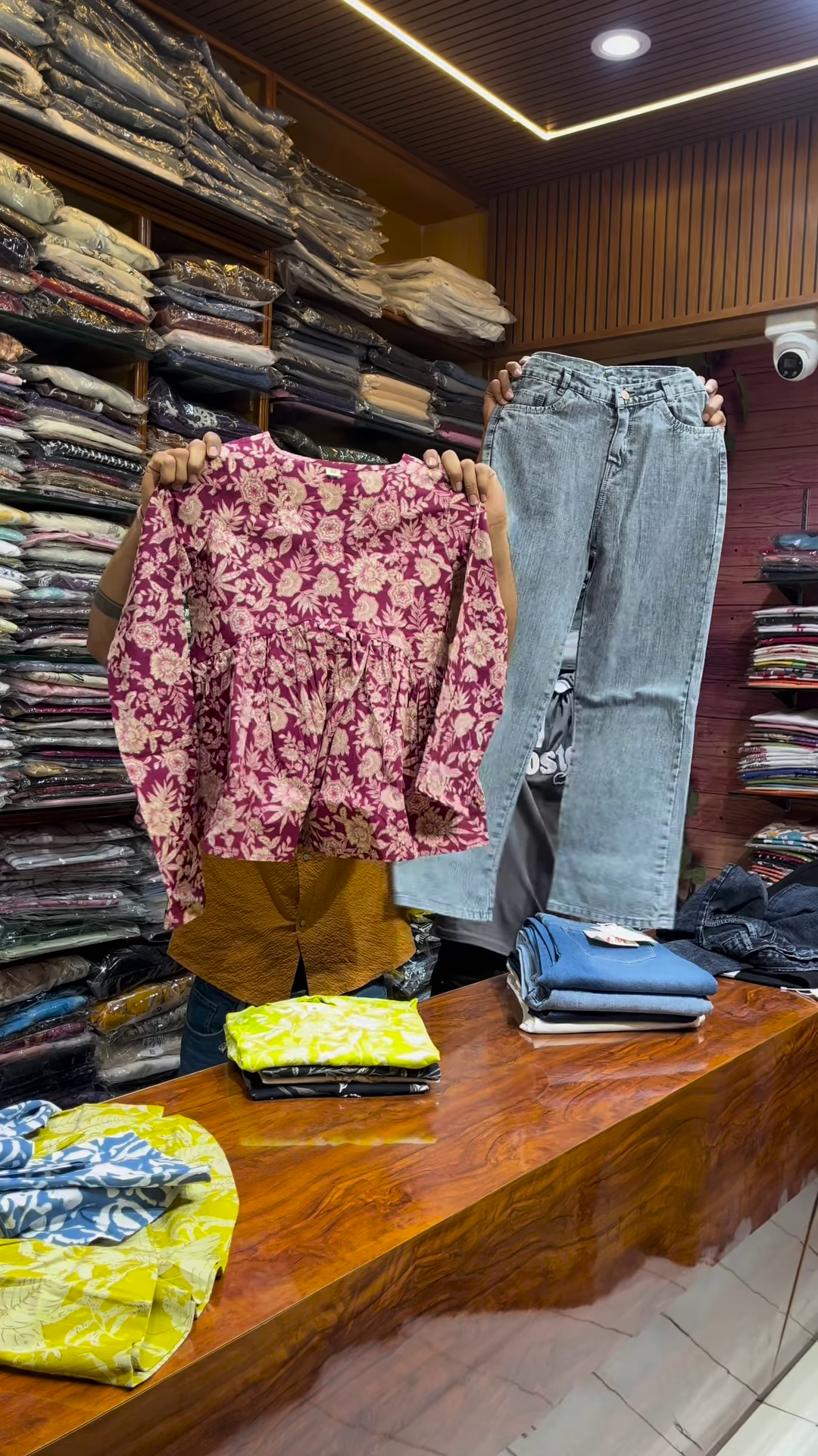 Black Floral Peplum Top with White Straight Pants – Chic Casual Co-Ord Set for Everyday Elegance - Image 4