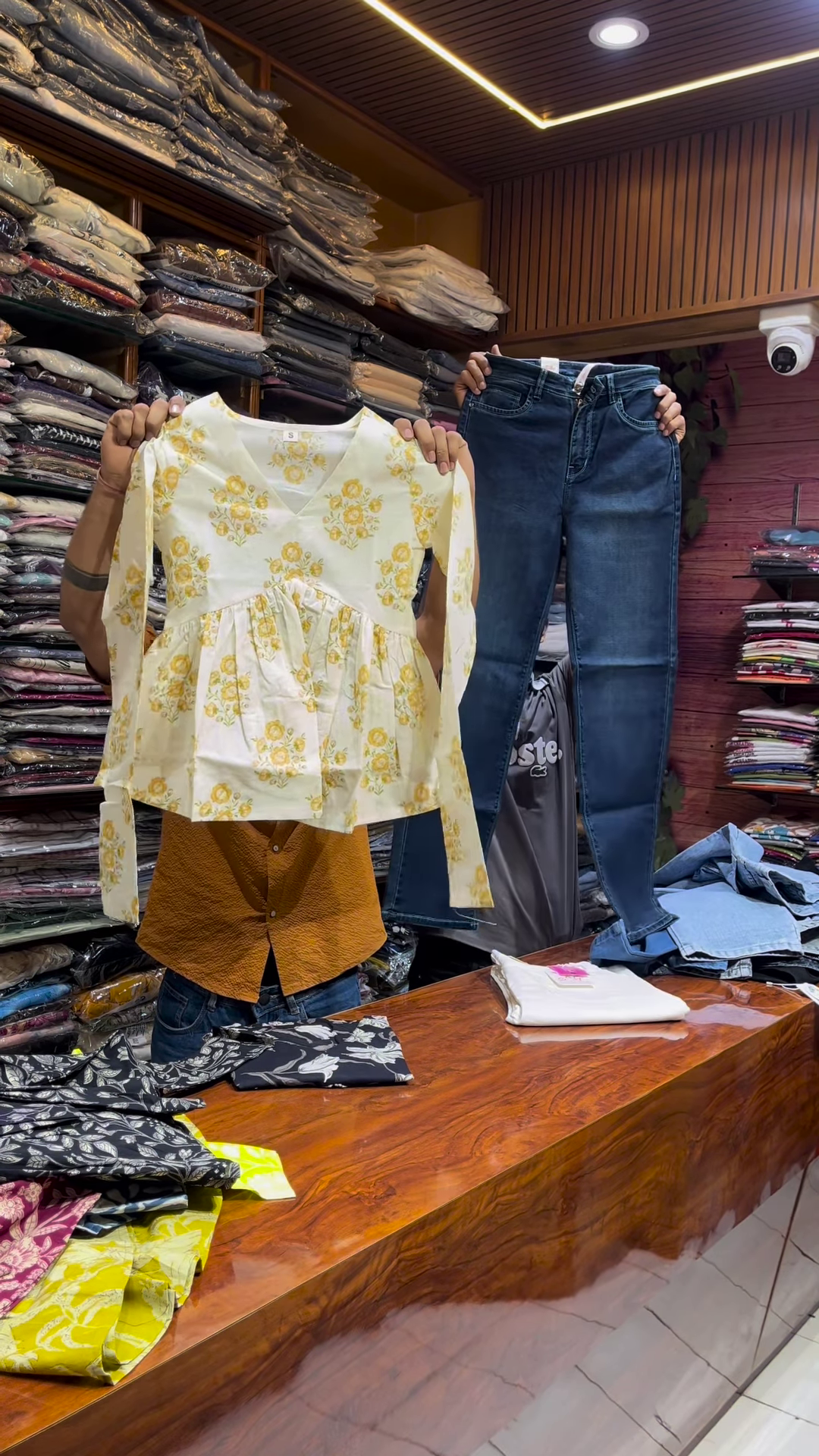 Black Floral Peplum Top with White Straight Pants – Chic Casual Co-Ord Set for Everyday Elegance