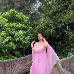 Buy Women pink organza Embroidered suit set