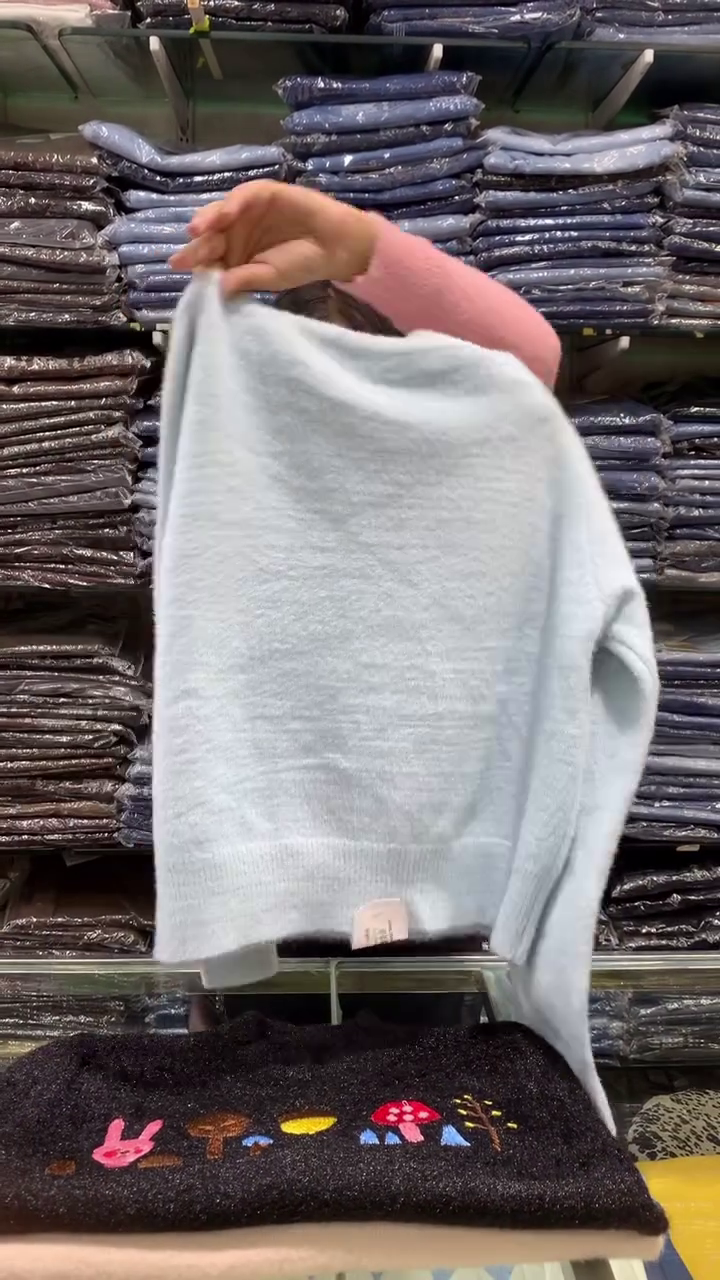 🧸 Women’s Fuzzy Embroidered Winter Sweater – Cute Bunny & Forest Knit Pullover - Image 2